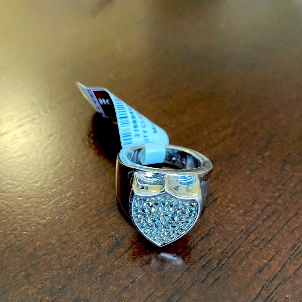 Henri Bendel Grey Varsity Class Ring - Size 7, New with Tags